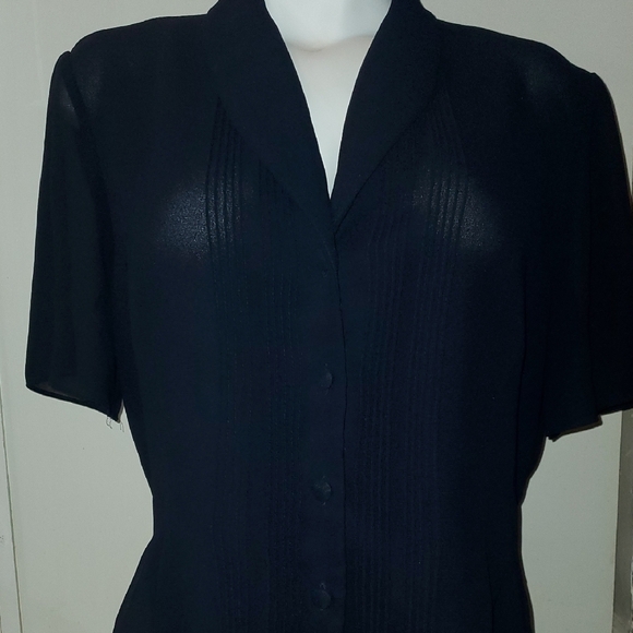 Danny & Nicole Black Fitted Button Down Shirt - Picture 1 of 4